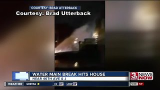 Water main break at Omaha home causes broken windows, flooding in home