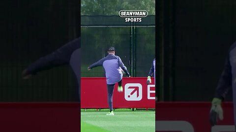 Jurgen Klopp shows off his keepie uppie skills during Liverpool training!