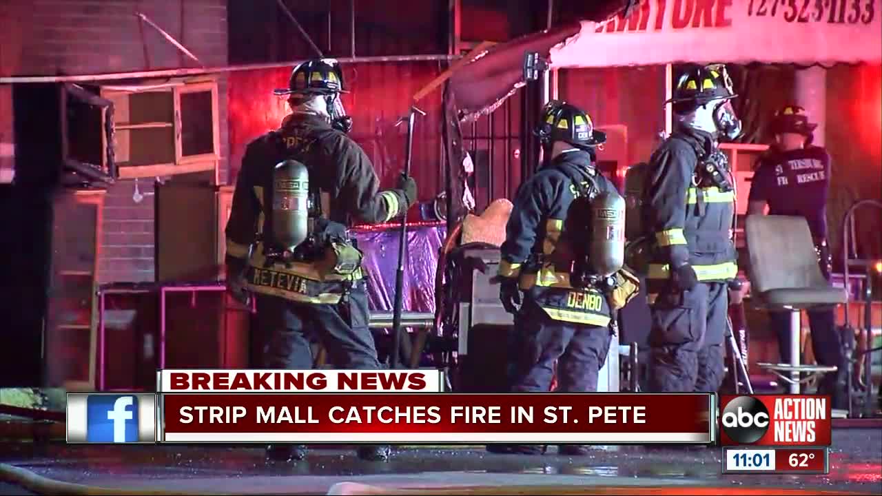 Strip mall catches fire in St. Pete