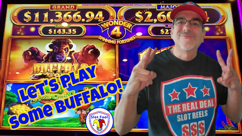 WONDER 4 SPINNING FORTUNES-ALL BUFFALO GOLD-PROGRESSIVE WIN AND FREE GAMES