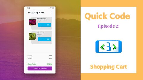 Quick Code A Shopping Cart UI Screen In Flutter - Fast Motion Coding Example In Flutter