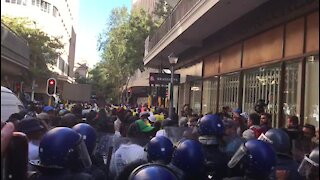 Cops hold back pro-Zuma students at #SONA2017 (pcK)