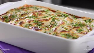 Red Enchiladas stuffed with Huitlacoche