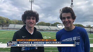 Twin student athletes of the week show off their soccer skills