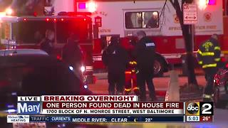 One dead in W. Baltimore house fire