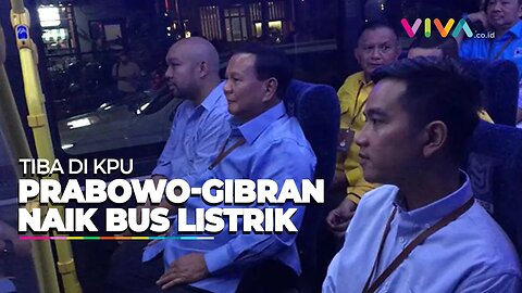 Prabowo dan Gibran ke KPU Pakai Bus Listrik