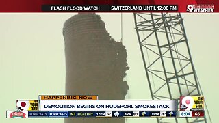 Hudepohl smokestack faced wrecking ball Sunday