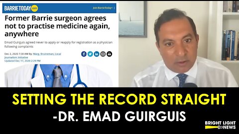 Dr. Emad Guirguis Sets Record Straight on Defamatory Barrie Today Article
