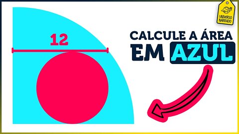 😱 Calcule a ÁREA do CÍRCULO AZUL (Matemática | Geometria)