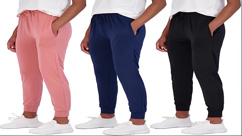 Find Your Perfect Plus-Size Yoga Pants! 3-Pack Women's Joggers Collection