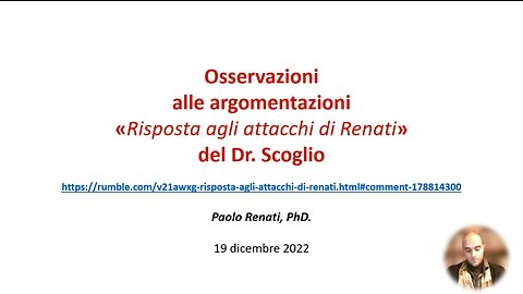 Osservazioni alle argomentazioni "Risposta agli attacchi di Renati" del Dr. Scoglio - Paolo Renati