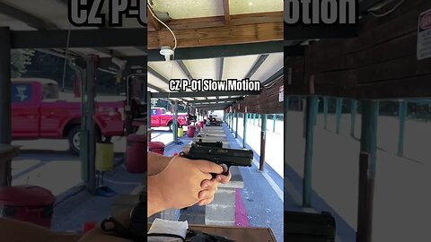 CZ P01 review started, we have a Cajun trigger in this. Recoil view in slowmo #czusa #cz #9mm #cgw