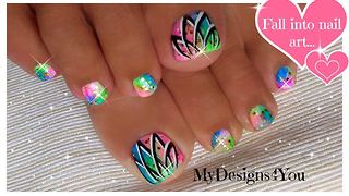 How to create a neon toenail art design