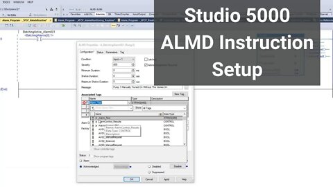 Studio 5000 ALMD Instruction Setup | FactoryTalk View Studio Alarm