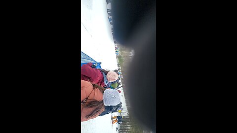 moses parting the water at Raggad Mountain Pond Skim 2024 with Greatest Hit