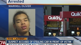 Suspect allegedly steals car parked at QuikTrip
