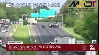 Crash closes lanes on I-70 Eastbound in Baltimore County