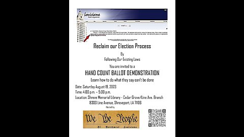 Reclaim Our Election Process - A Hand Counted Ballot Demonstration