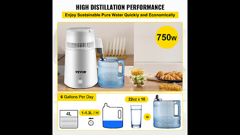 🌊 Pure Hydration at Home and Office! VEVOR 4L Water Distiller: Your Ultimate Water Upgrade! 💧🏢🍃