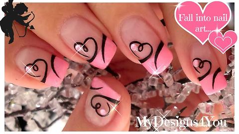 Easy and cute DIY Valentine's Day nail art design