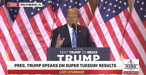 TRUMP❤️🇺🇸🥇DELIVERS SPEECH🤍🇺🇸🏆AFTER WINNING SUPER TUESDAY💙🇺🇸🏅🏰⭐️