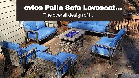 ovios Patio Sofa Loveseat Couch Outdoor Wicker Rattan Sofa All Weather Patio Furniture High Bac...