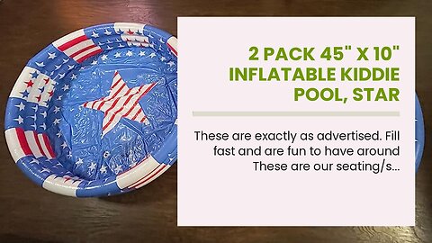 2 Pack 45" X 10" Inflatable Kiddie Pool, Star American Flag Swimming Pool for Kids Toddler Summ...