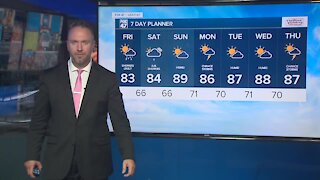 Forecast: Partly to mostly cloudy and more humid