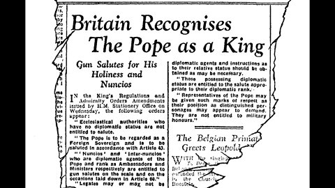 The "Protestant" British Navy gave the Pope a Naval gun boat salute in 1934!
