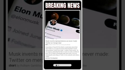 Current Events: Musk invents representations we never made: Twitter on merger deal #shorts #news