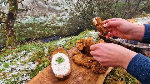By far the best fish fingers you've ever seen ( ASMR cooking relaxing sounds, CAMPING)