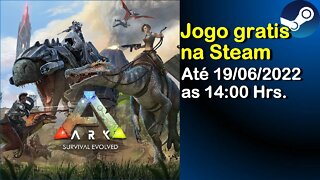 Jogo Grátis, Ark Survival Evolved, na Steam, até 19/junho/2022.