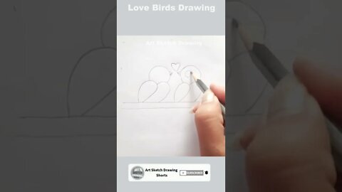 Love Birds Easy Pencil Drawing Full Tutorial Shorts #shortdrawingvideo #lovebirdsdrawing #shorts