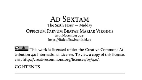 Officium Parvum Ad Sextam In Advent: Little Office at Midday Office 2