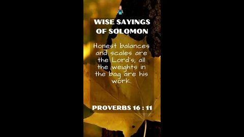Proverbs 16:11 | NRSV Bible | Wise Sayings of Solomon