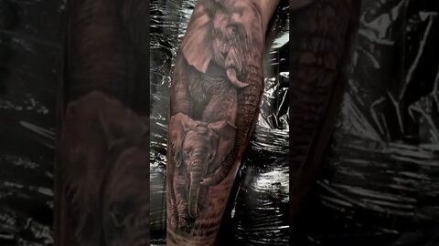 Stunning Elephant Leg Tattoo Design #shorts #tattoos #inked #youtubeshorts
