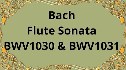 Bach Flute Sonata BWV1030 & BWV1031