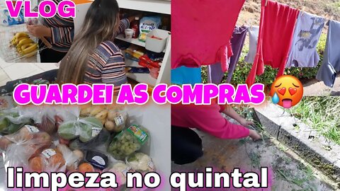 LIMPEZA NO QUINTAL😰 ||GUARDEI AS COMPRAS