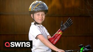 UK boy can finally ride his bike after £13k raised for IRON MAN-STYLE BIONIC ARM