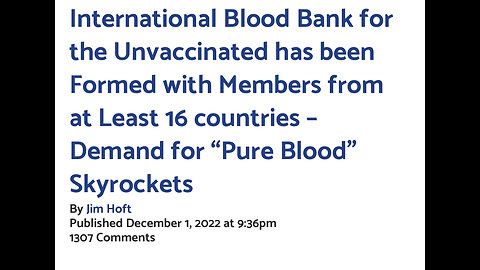 Family in New Zealand requests “Unva€€inated blood” for their baby’s medical procedure!