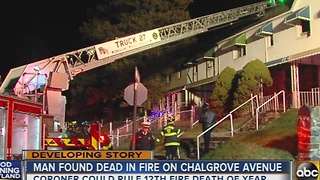 Man found dead in fire on Chalgrove Avenue in Baltimore