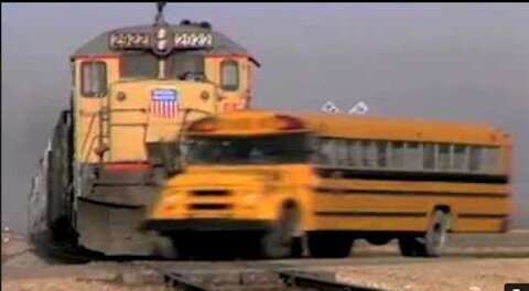 Train Hits School Bus