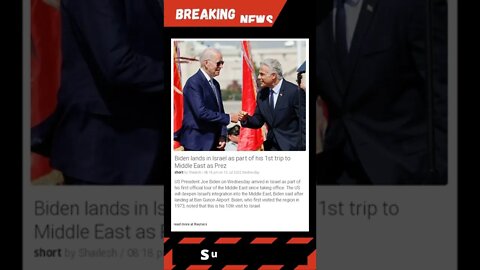 Breaking News: Biden lands in Israel as part of his 1st trip to Middle East as Prez #shorts #news