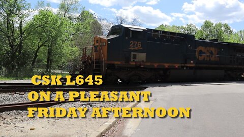 S02E108 CSX L645 on a Pleasant Friday Afternoon (CSX. Manifest, Rail Freight Transportation)