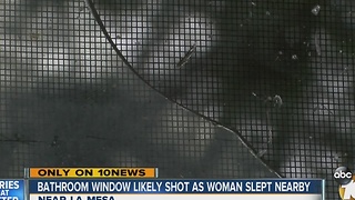 Bathroom window likely shot as woman slept nearby