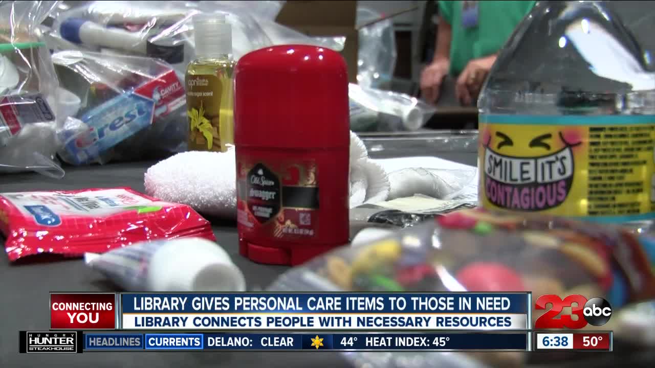 Local library gives personal care items to those in need