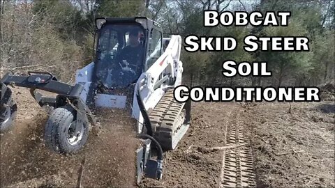 Bobcat T650 soil conditioner on land clearing food plot project