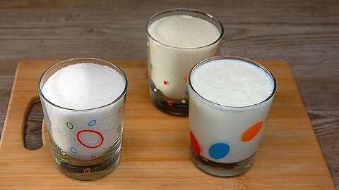 A glass of MANKA and 2 glasses of KEFIR! Delicious recipe