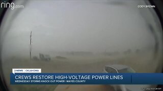 Crews Restore High Voltage Power Lines