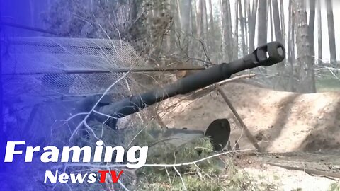 Howitzer Ukraina menembakkan peluru di Donbas utara
